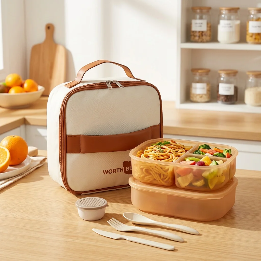 Food Or Snacks - Detachable Plastic Bento Box Microwavable 3