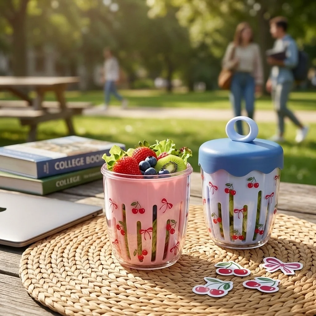 Food Or Snacks - Plastic Fruit Salad Cup with Lids