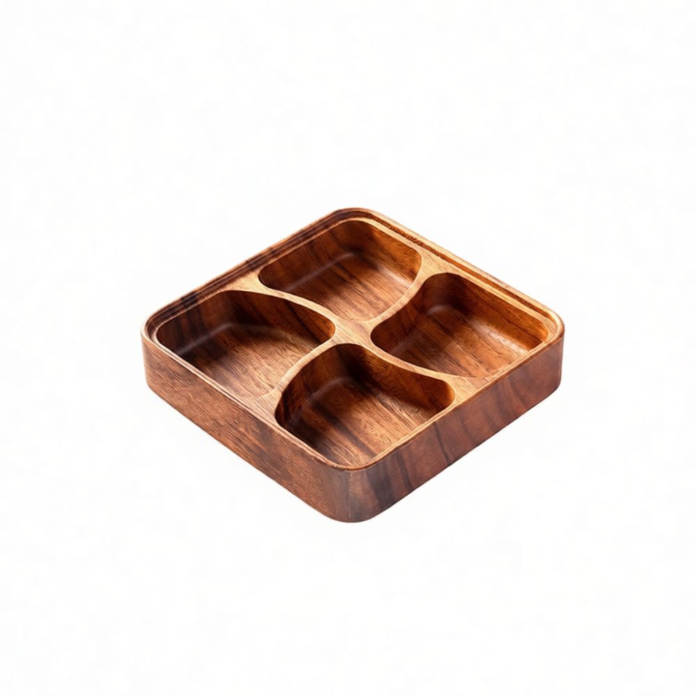 Food Snacks Gifts - Elegant Walnut Wood Snack Tray Handmade