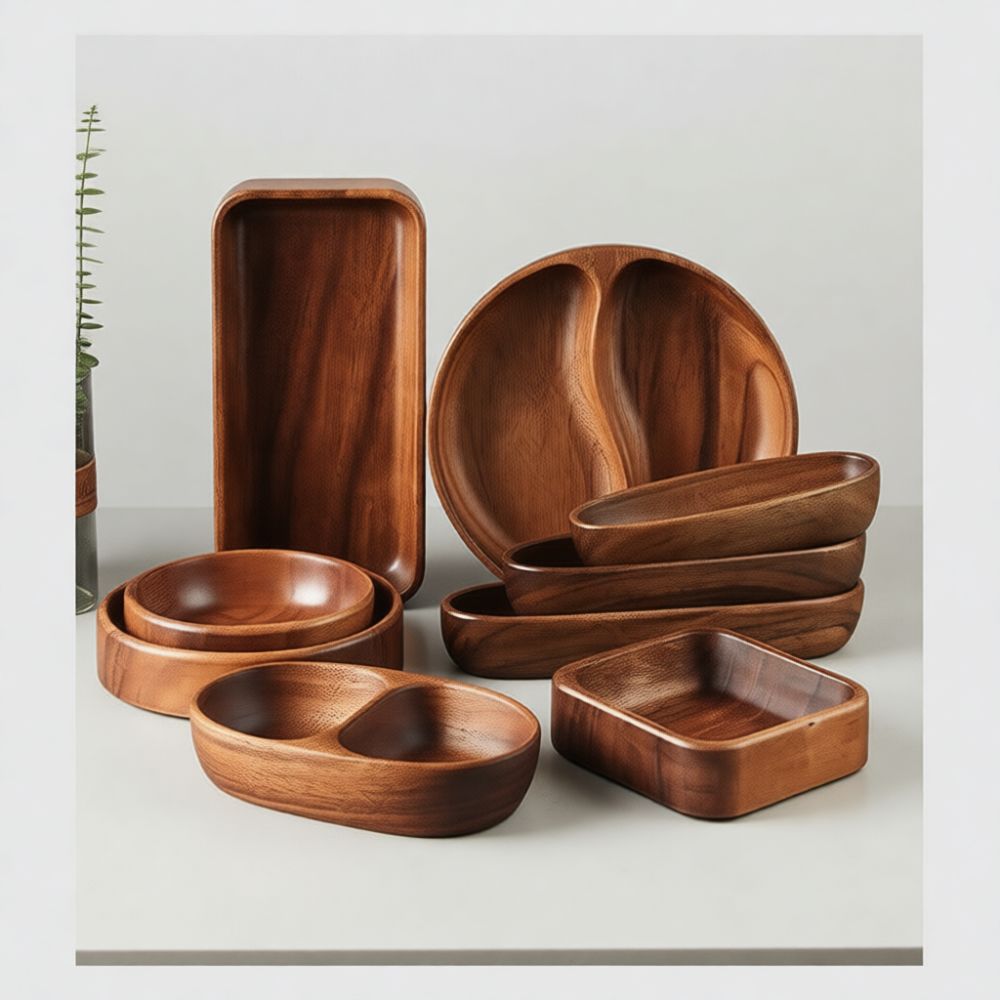 Elegant Walnut Wood Snack Tray - đánh giá và giá Food Snacks Gifts