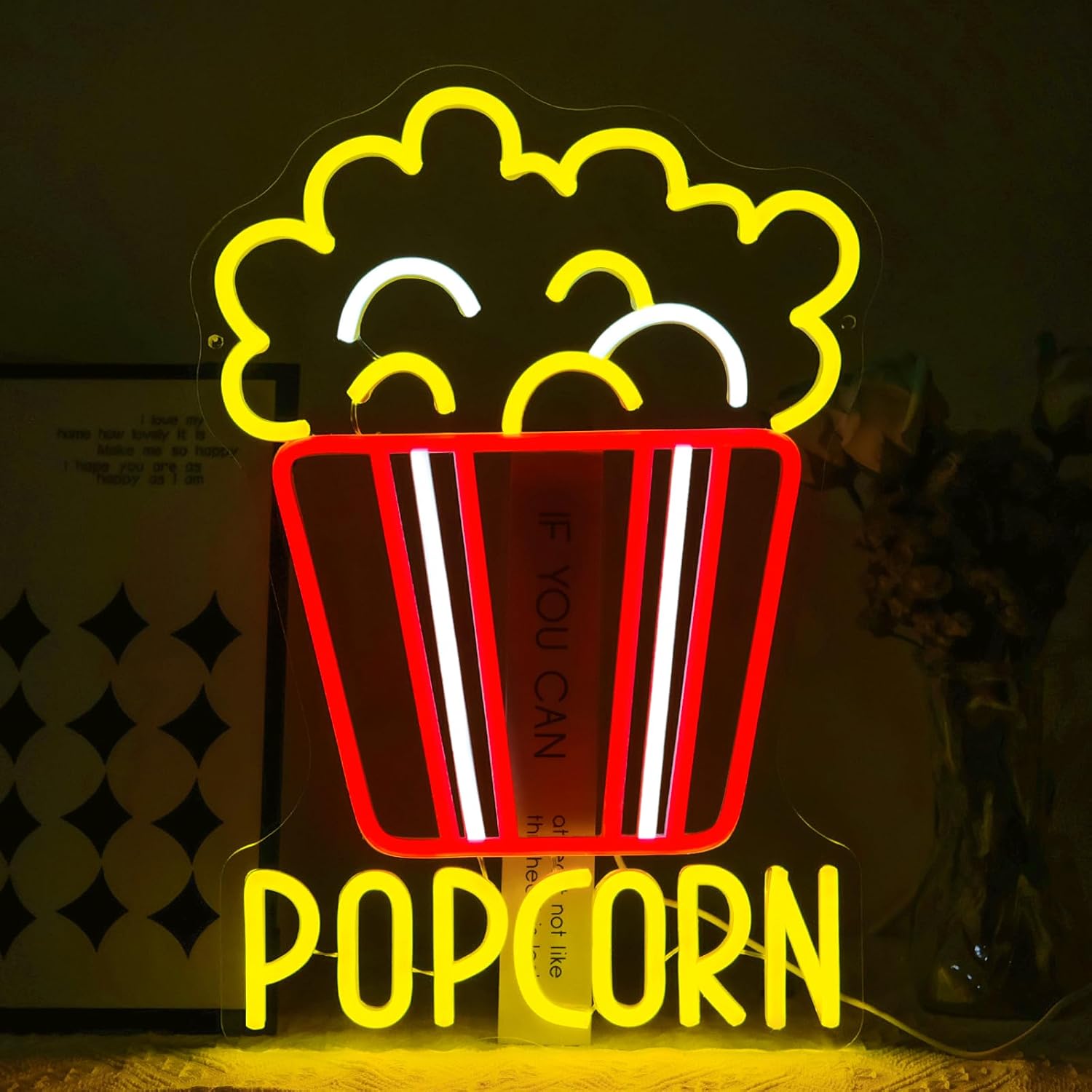 Popcorn Neon Sign Dimmable Foo - đánh giá và giá Snacks Food Video