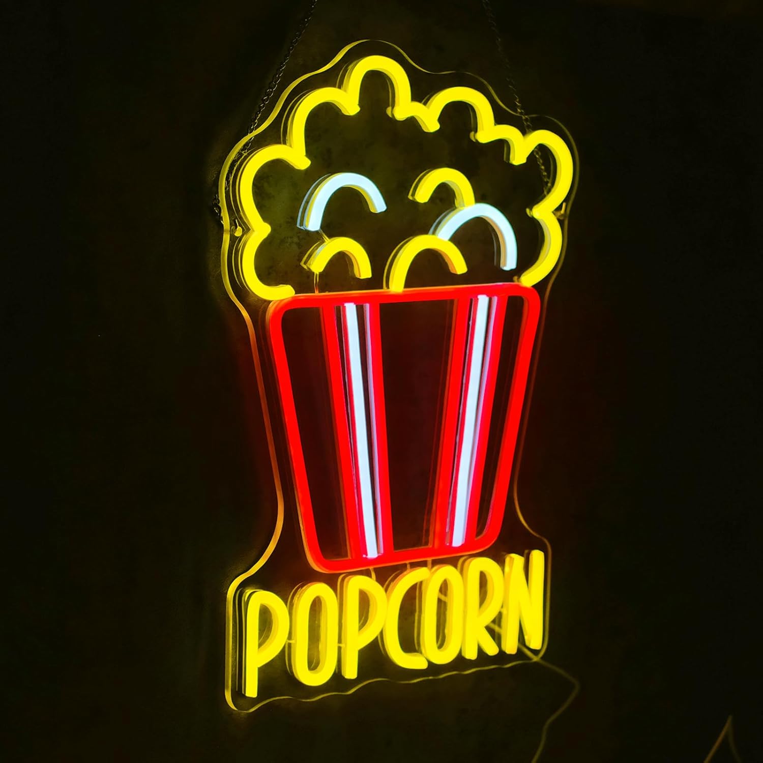 Popcorn Neon Sign Dimmable Foo - đánh giá và giá Snacks Food Video