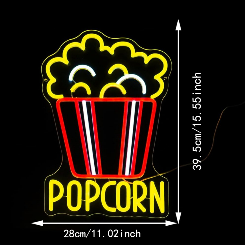 Popcorn Neon Sign Dimmable Foo - đánh giá và giá Snacks Food Video