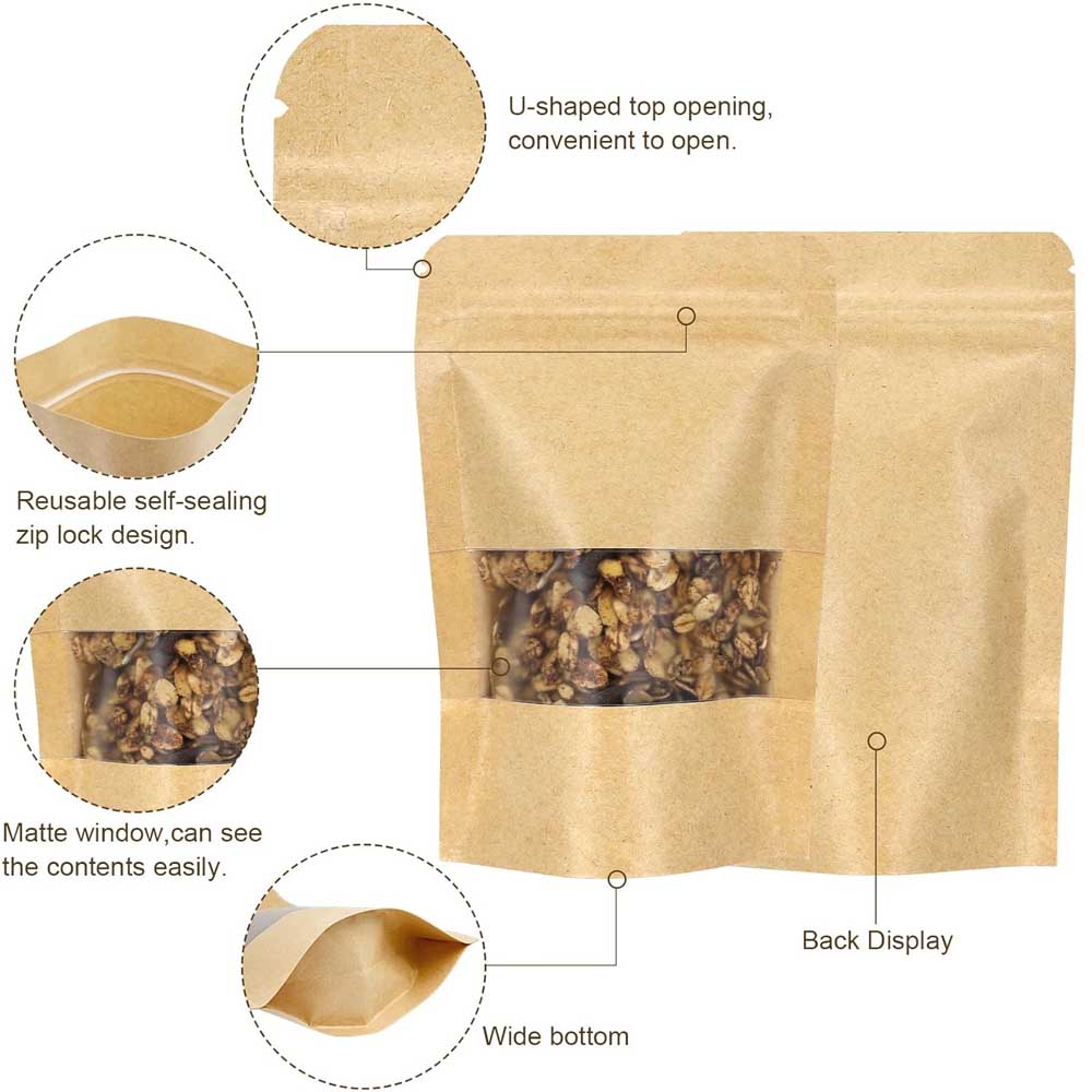 10-50pcs Upright Seal Bone Zip - đánh giá và giá Food Or Snacks