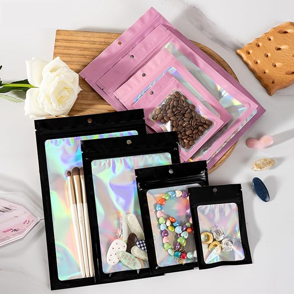 10-1000Pcs Holographic Ziplock - đánh giá và giá Food Or Snacks