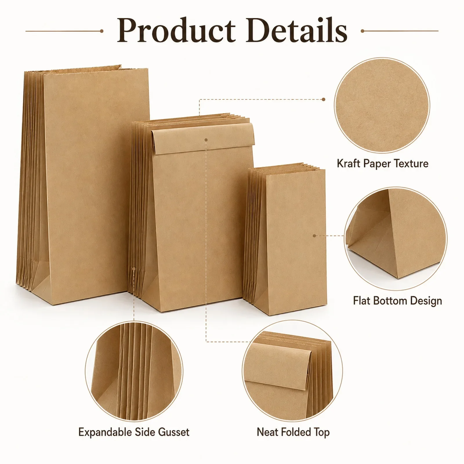 10-30Pcs Small Brown Kraft Pap - đánh giá và giá Food Snacks Gifts